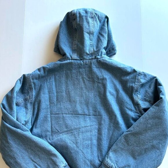 Old Navy Oversized Denim Zip Hoodie Medium Wash Lined L - Picture 9 of 10